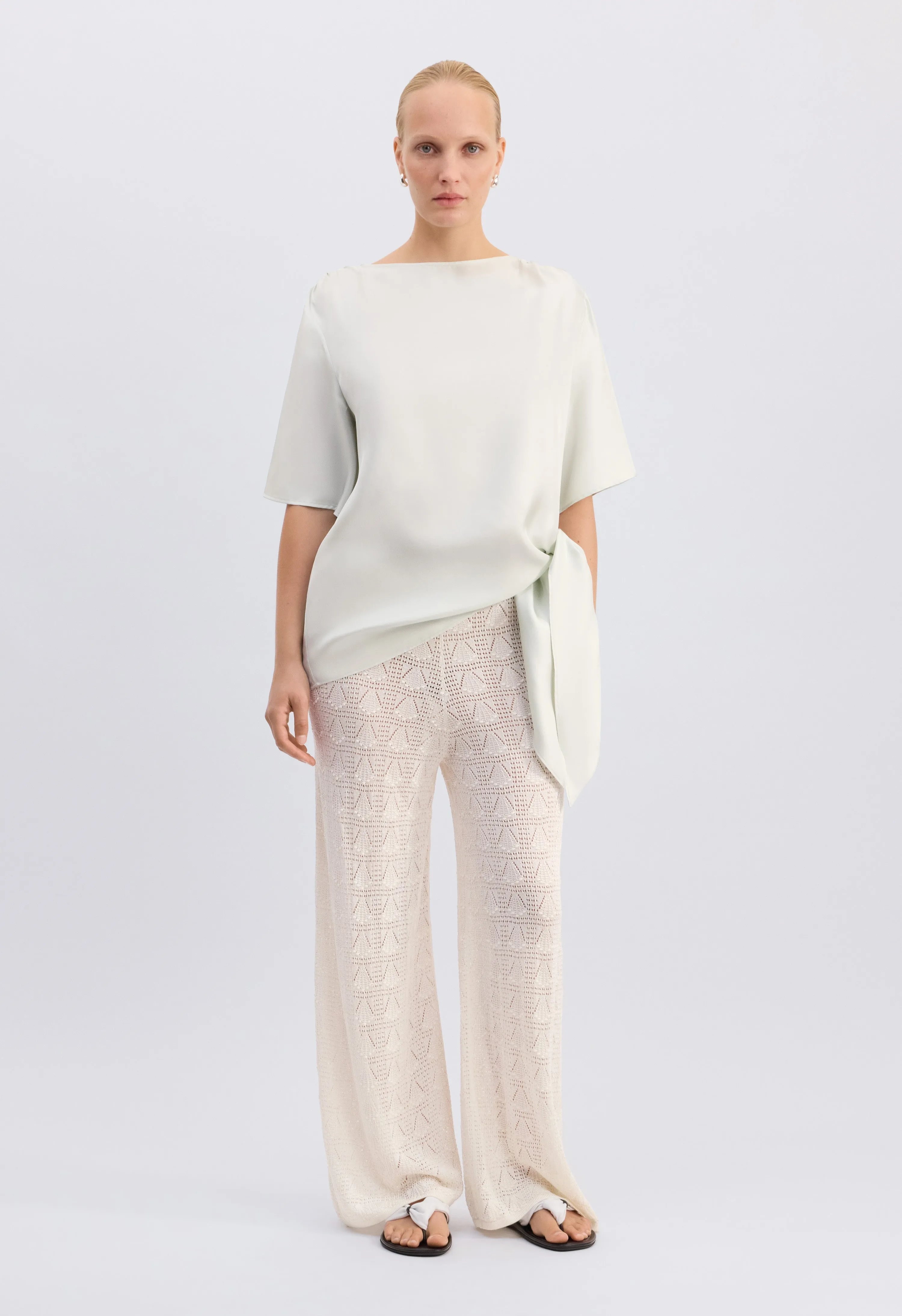 MANO Asymmetric silk top sold by Loulou De Saison