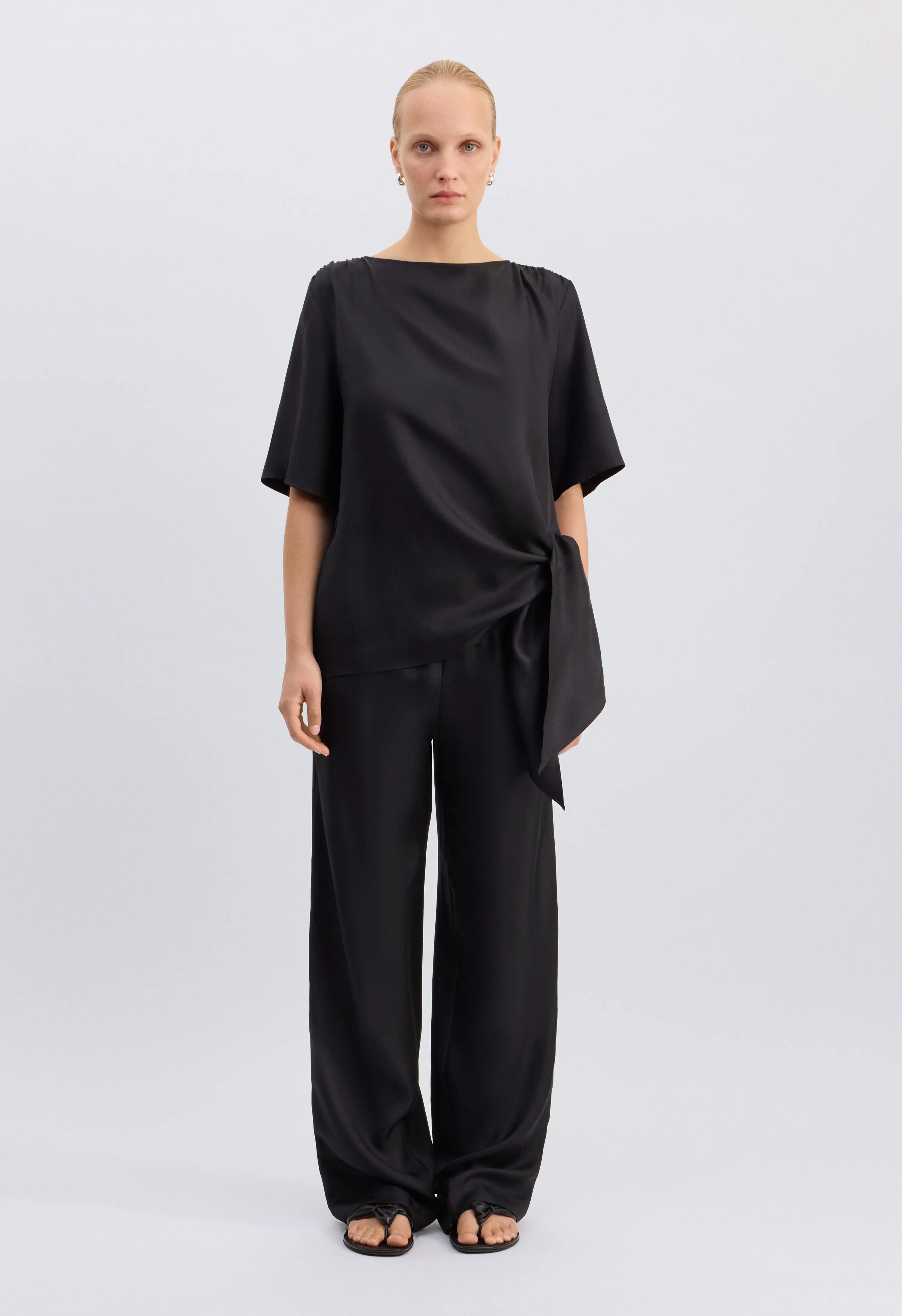 MANO Asymmetric silk top sold by Loulou De Saison