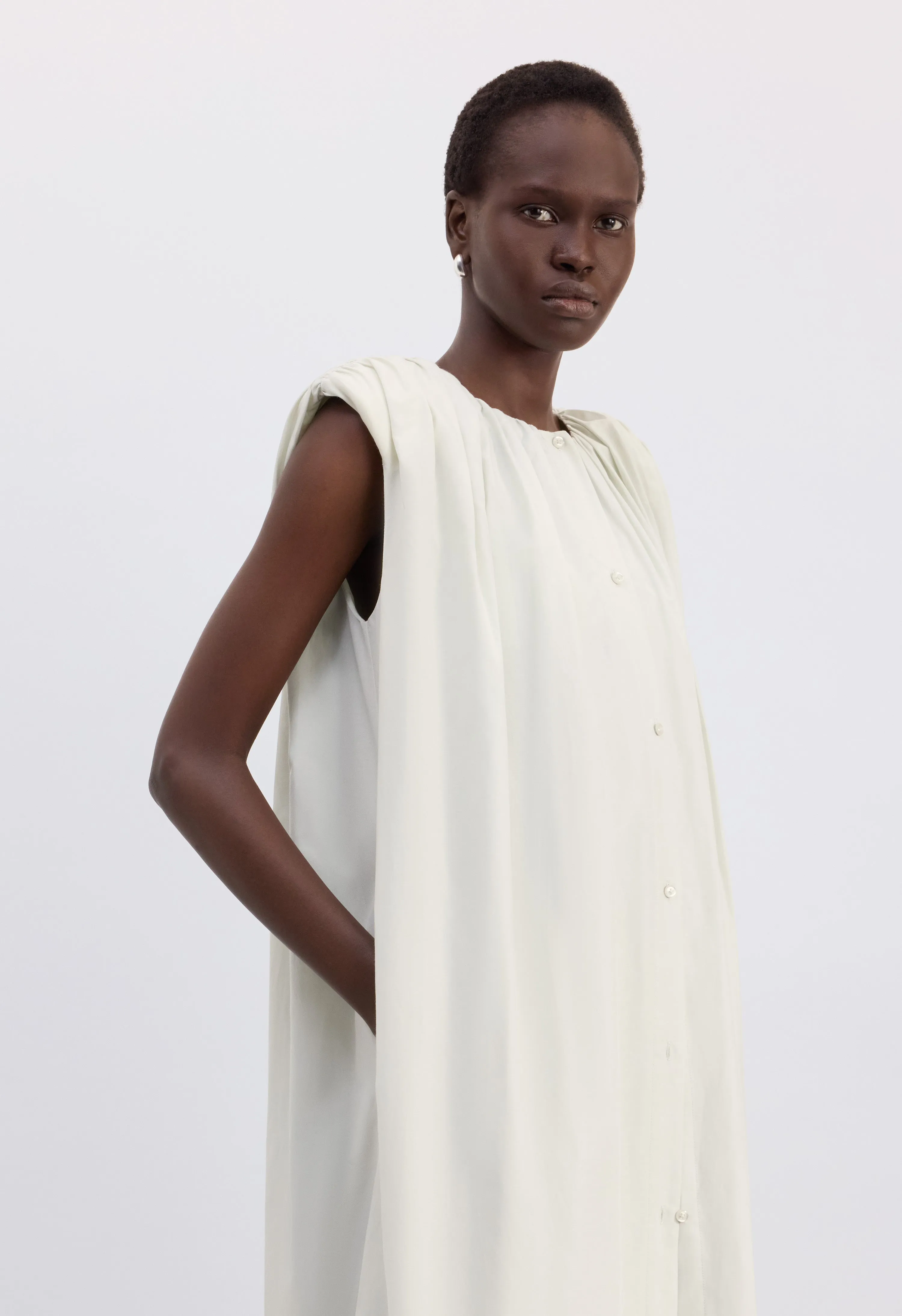 CORA Midi cotton silk voile dress sold by Loulou De Saison product image thumbnail 4