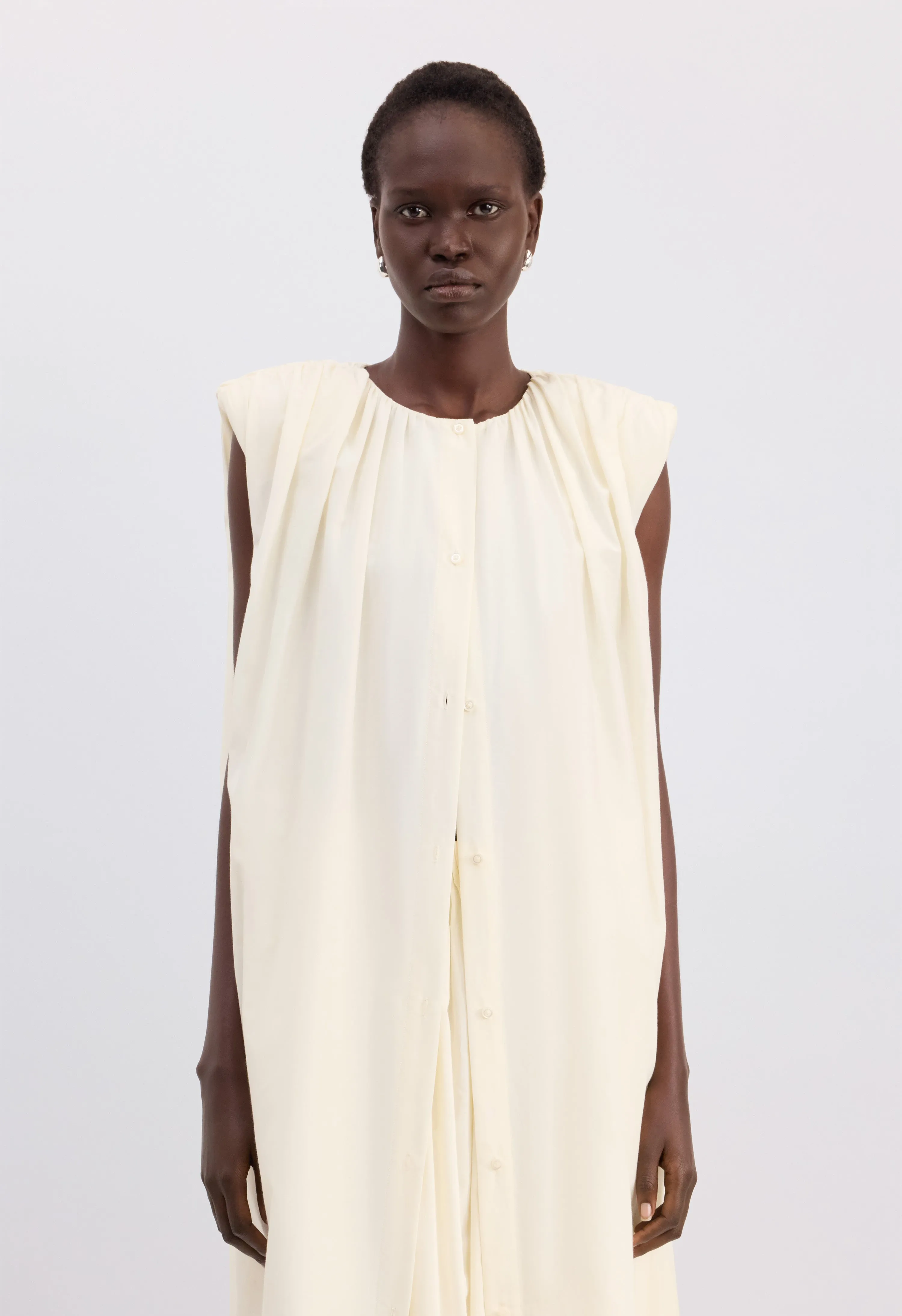 CORA Midi cotton silk voile dress sold by Loulou De Saison product image thumbnail 4