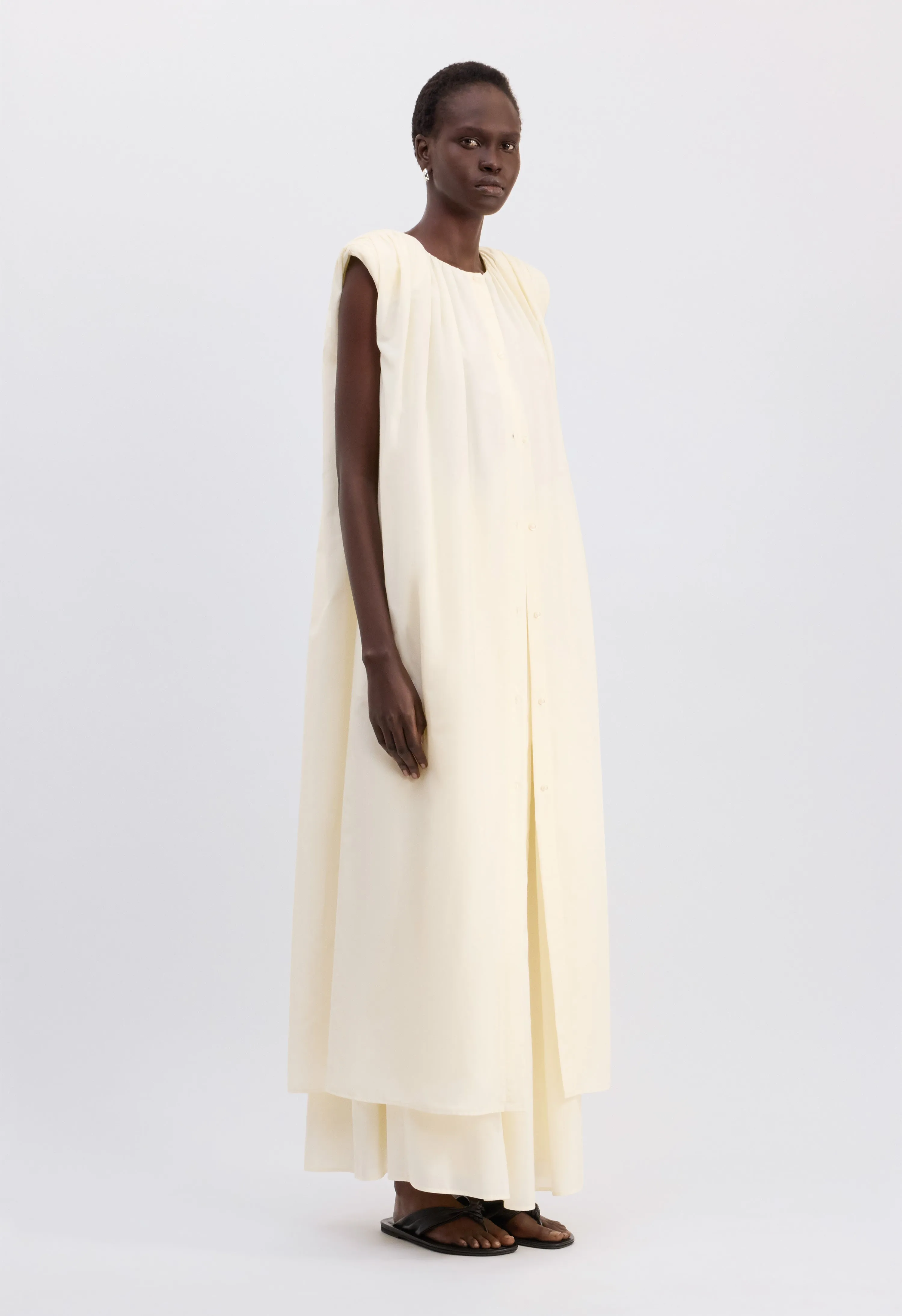 CORA Midi cotton silk voile dress sold by Loulou De Saison product image thumbnail 3