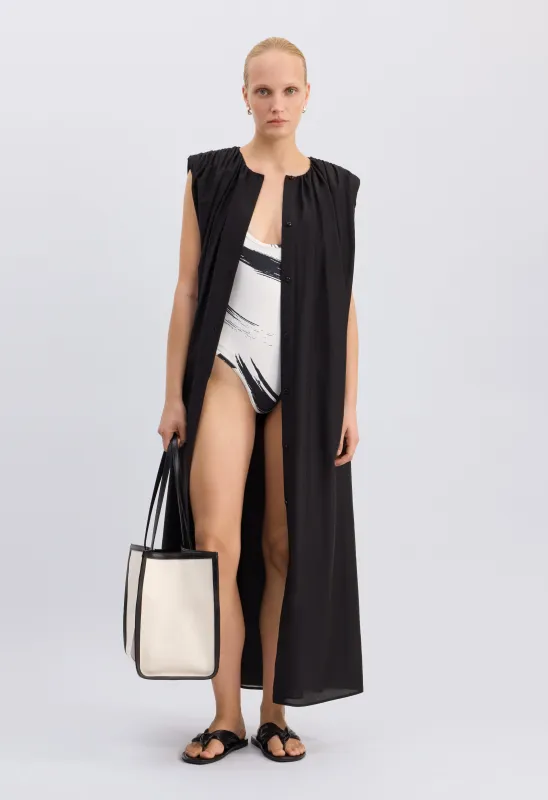 CORA Midi cotton silk voile dress made by Loulou De Saison