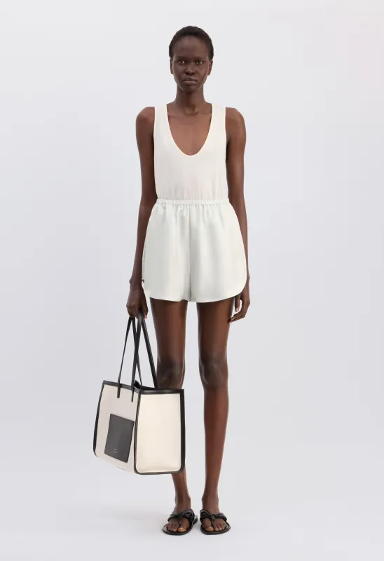 CABO Elasticated silk shorts made by Loulou De Saison