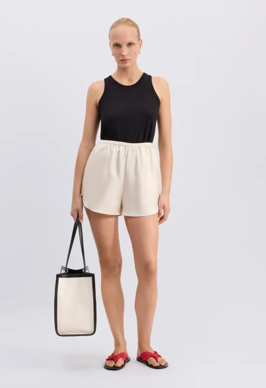 CABO Elasticated silk shorts made by Loulou De Saison
