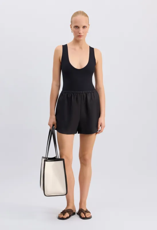 CABO Elasticated silk shorts made by Loulou De Saison