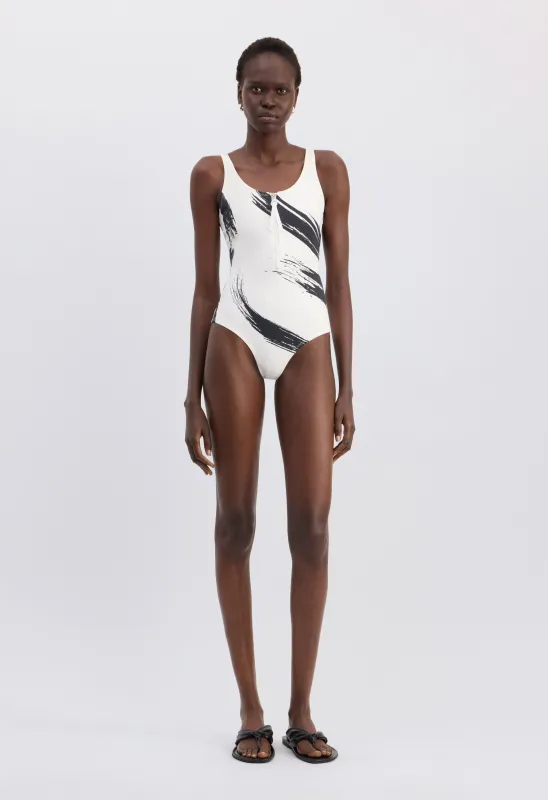 MINEA Printed zipped swimsuit made by Loulou De Saison