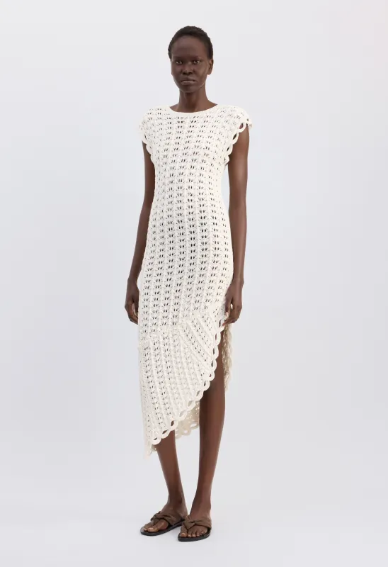 MALENA Ruffled crochet dress made by Loulou De Saison