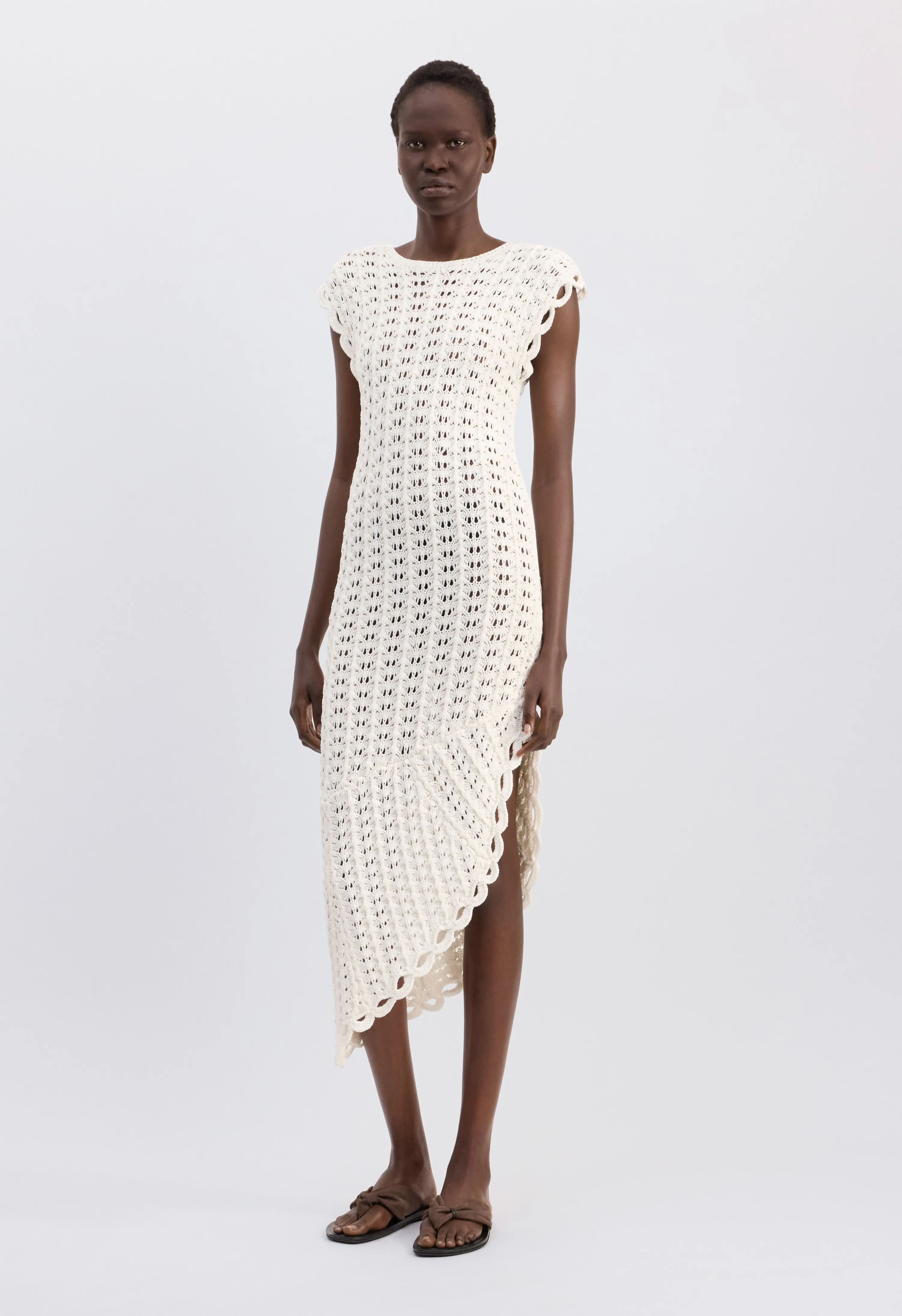 MALENA Ruffled crochet dress sold by Loulou De Saison
