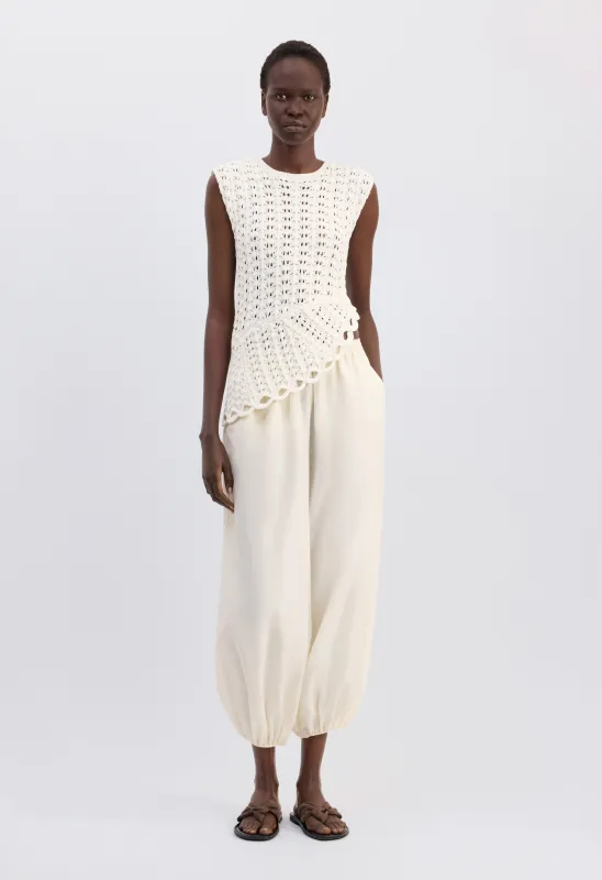 SAEZ Ruffled crochet top made by Loulou De Saison