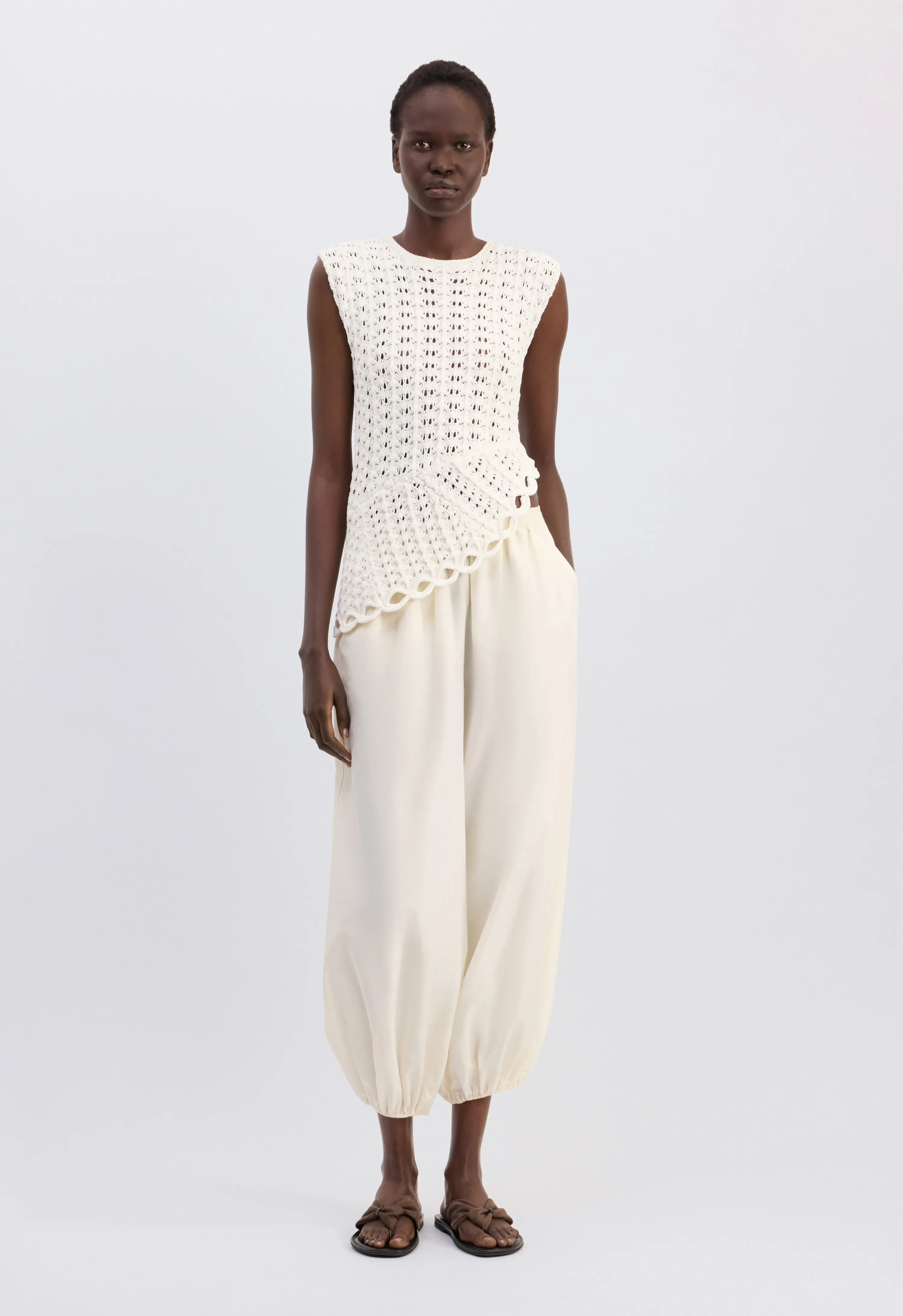 SAEZ Ruffled crochet top sold by Loulou De Saison