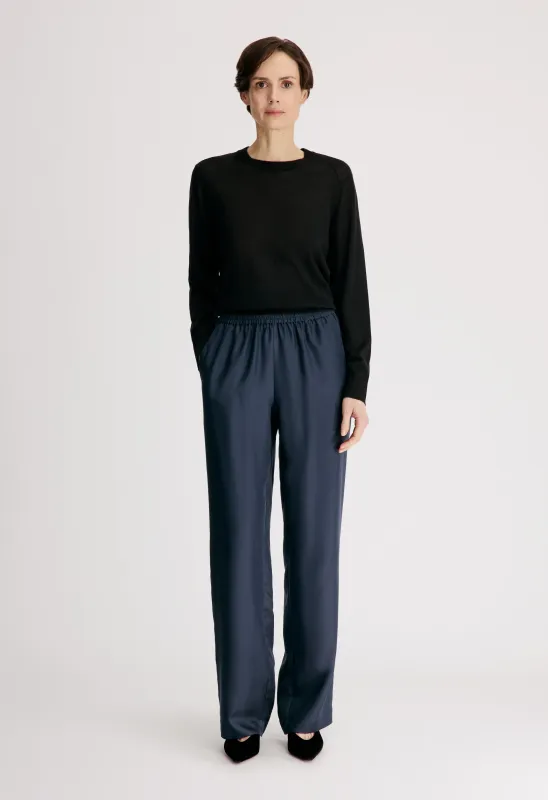 ALERA LDS PANT Silk twill trousers made by Loulou De Saison