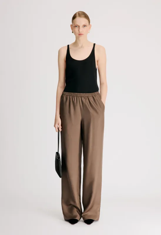 ALERA LDS PANT Silk twill trousers made by Loulou De Saison