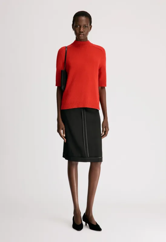 RUTH Stand collar cashmere top made by Loulou De Saison