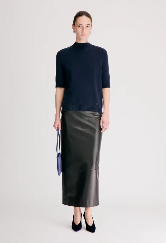 RUTH Stand collar cashmere top made by Loulou De Saison