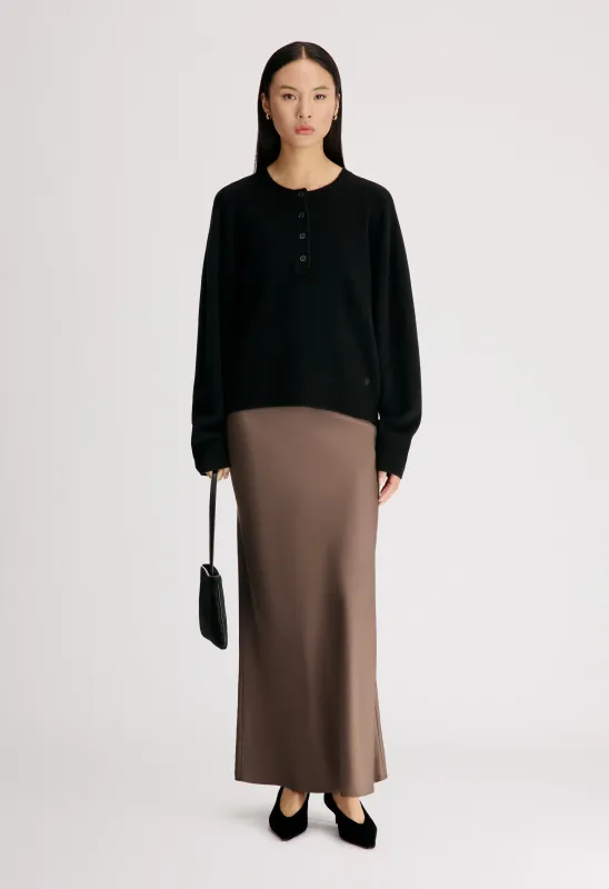 MALO Oversized henley sweater made by Loulou De Saison