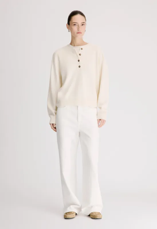 MALO Oversized henley sweater made by Loulou De Saison