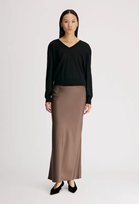 ELI Silk twill maxi skirt made by Loulou De Saison