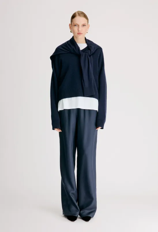 ANZOR LDS V neck cashmere sweater made by Loulou De Saison