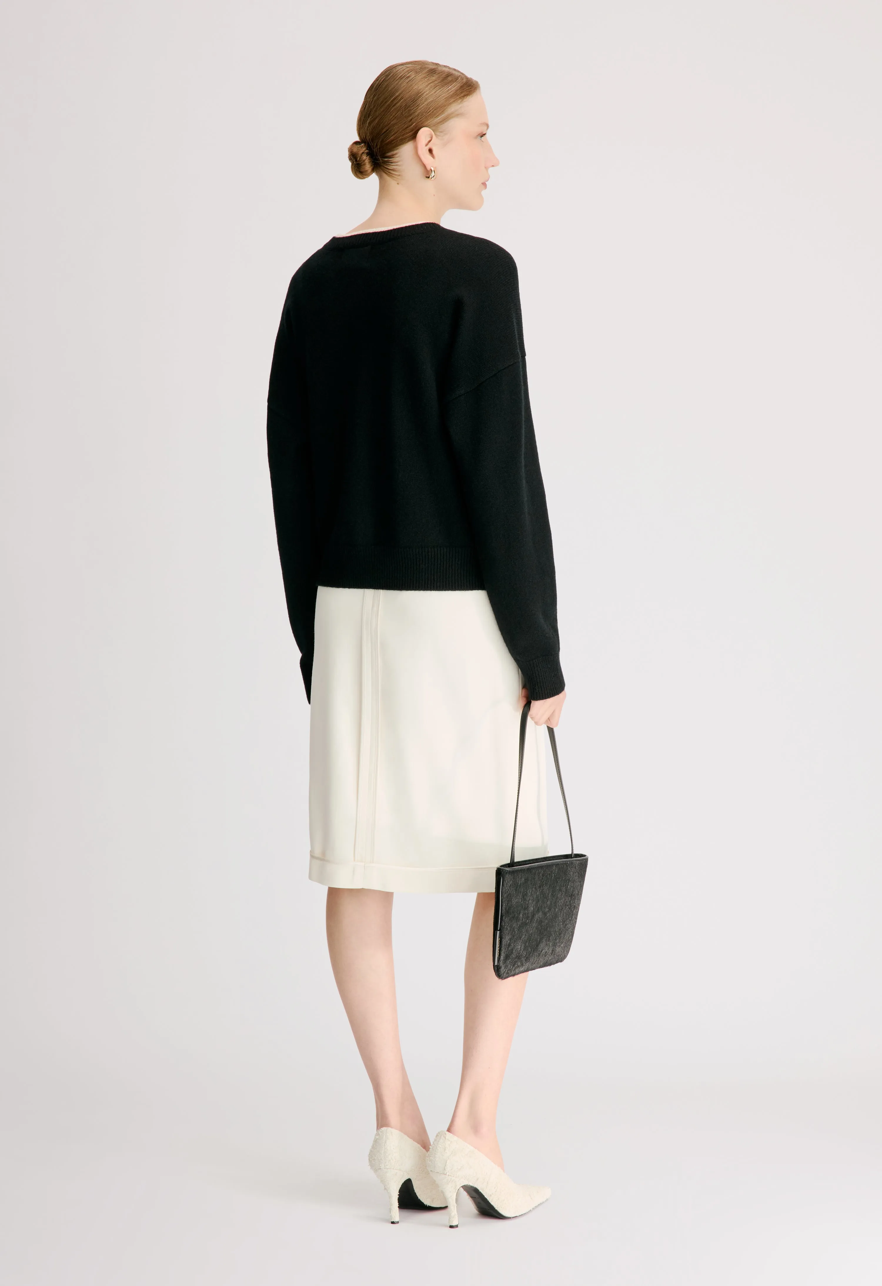NICOLA Bicolor cashmere cardigan sold by Loulou De Saison product image thumbnail 5