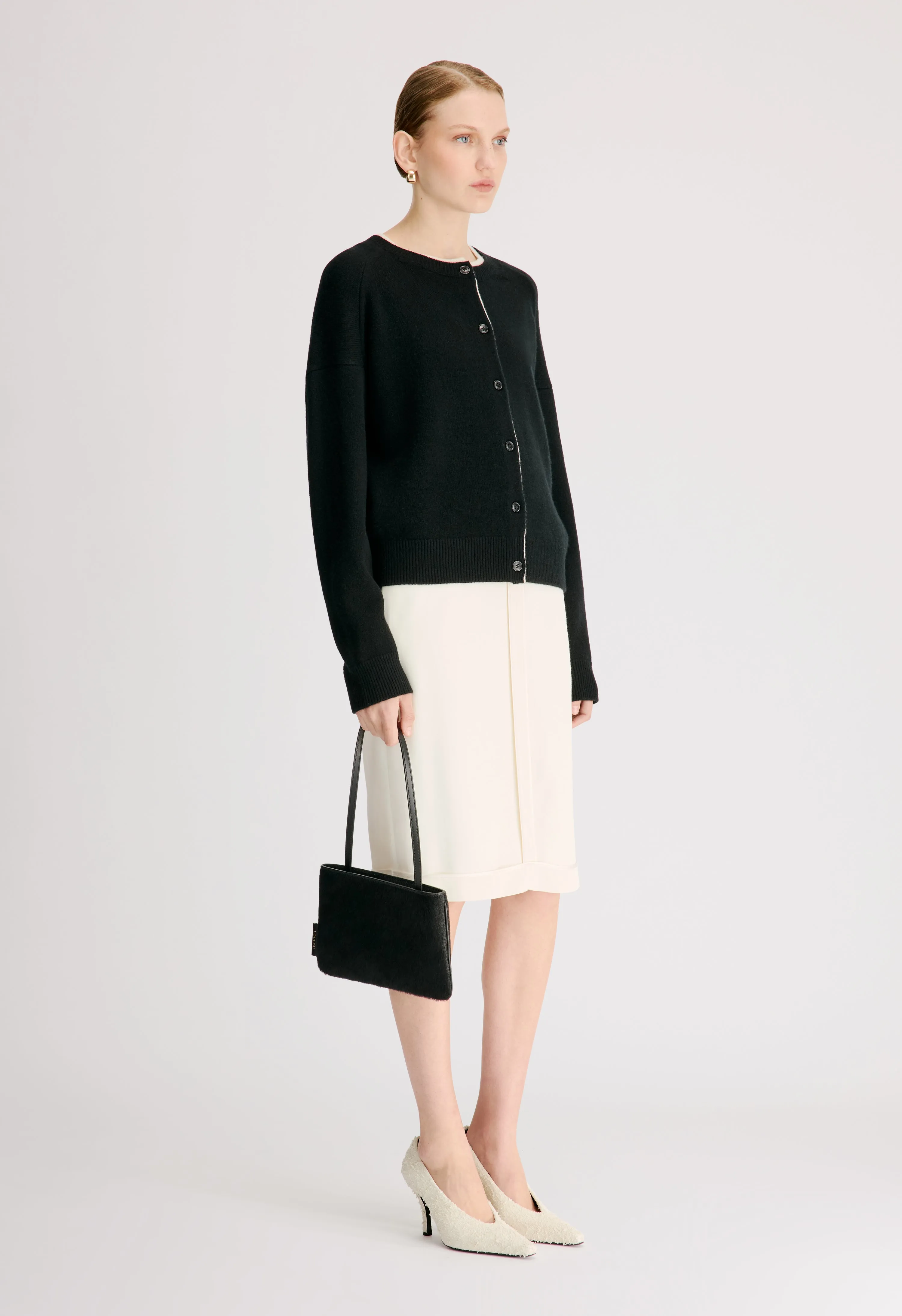 NICOLA Bicolor cashmere cardigan sold by Loulou De Saison product image thumbnail 3