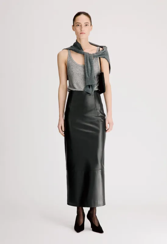 INGA Leather maxi skirt made by Loulou De Saison