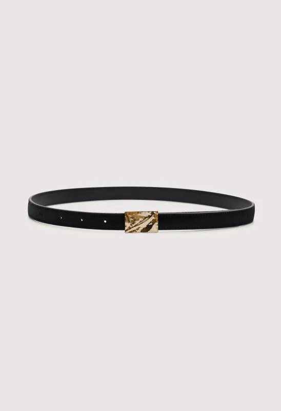 MORGAN LDS Pony-effect leather belt made by Loulou De Saison