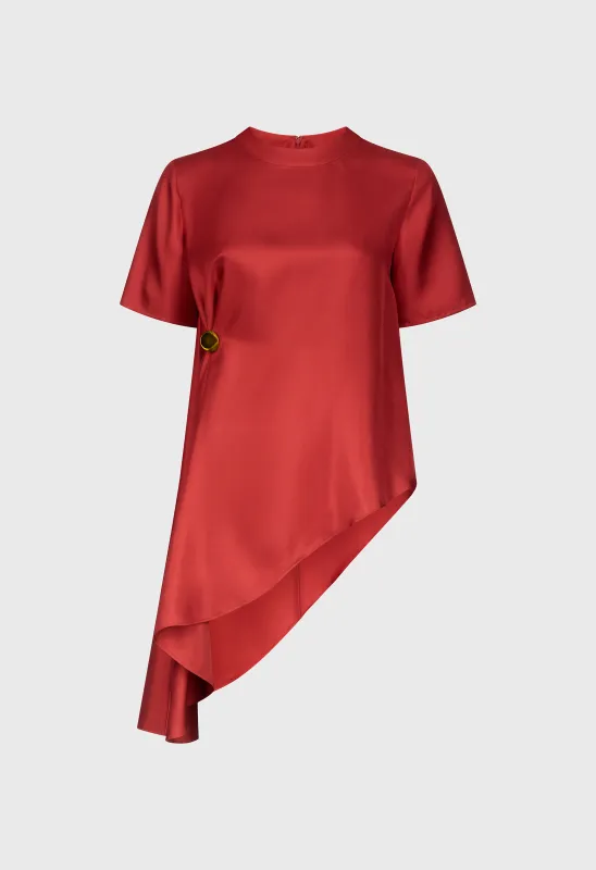 MADEA Asymmetric silk twill top made by Loulou De Saison