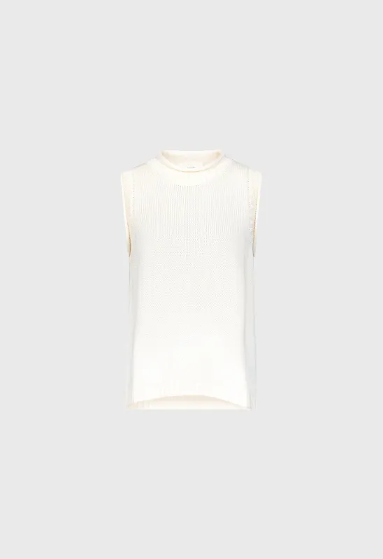 EFFY Silk linen blend sleeveless sweater made by Loulou De Saison