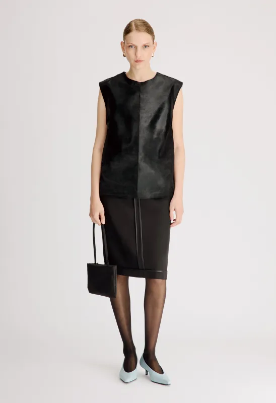 JUNI Pony-effect leather top made by Loulou De Saison