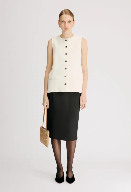 JANE Buttoned waistcoat made by Loulou De Saison