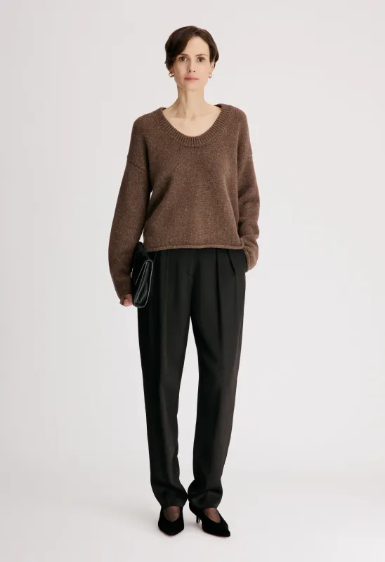 DERRY LDS U neck cashmere sweater made by Loulou De Saison