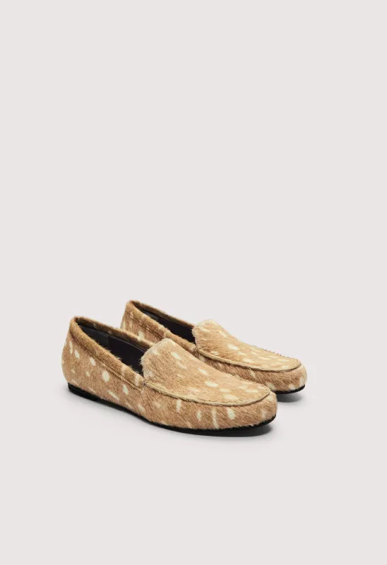 ZINO Deer print pony-effect leather loafers made by Loulou De Saison