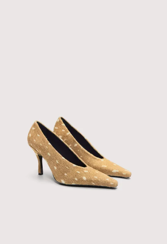 MASHA Deer print pony-effect leather pumps made by Loulou De Saison