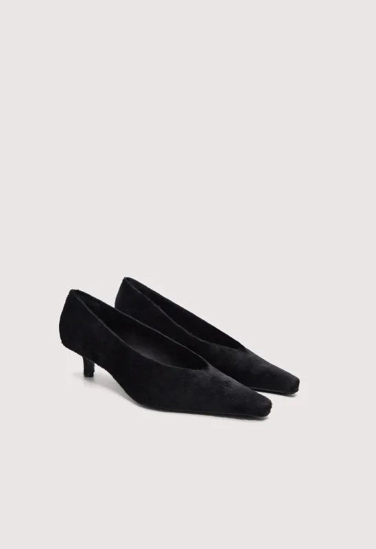 HELEN Pony-effect leather kitten heels made by Loulou De Saison