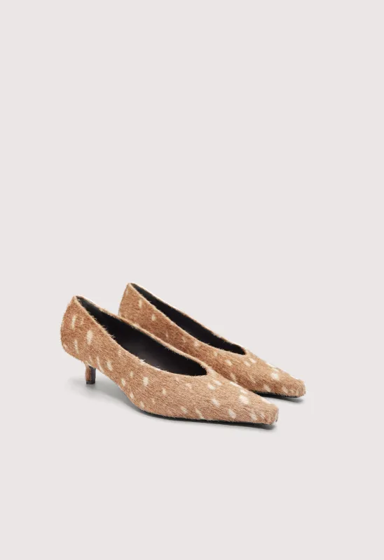 EKO Deer print pony-effect kitten heels made by Loulou De Saison