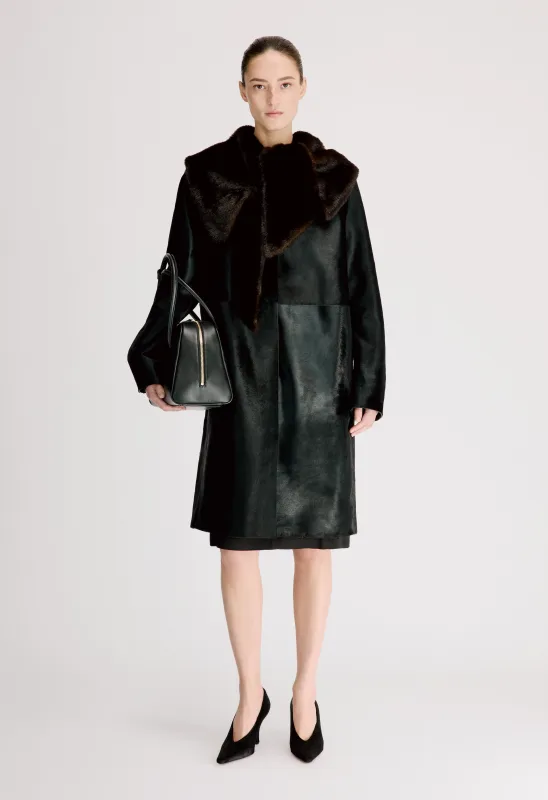 LOTTA Pony-effect leather coat made by Loulou De Saison