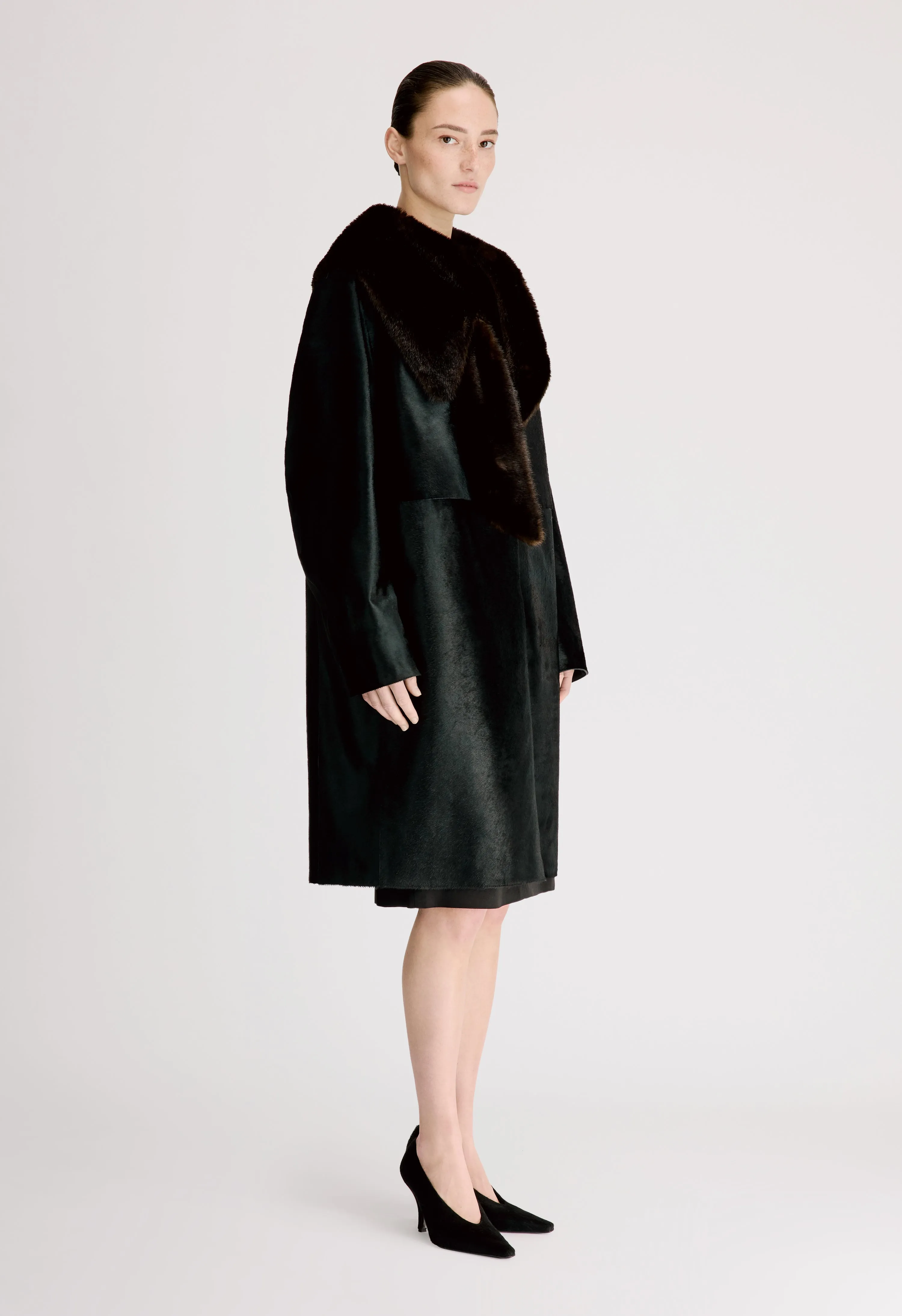 LOTTA Pony-effect leather coat sold by Loulou De Saison product image thumbnail 3