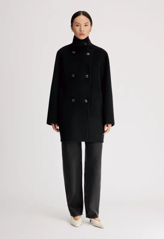 OLMO Wool cashmere drap short coat made by Loulou De Saison