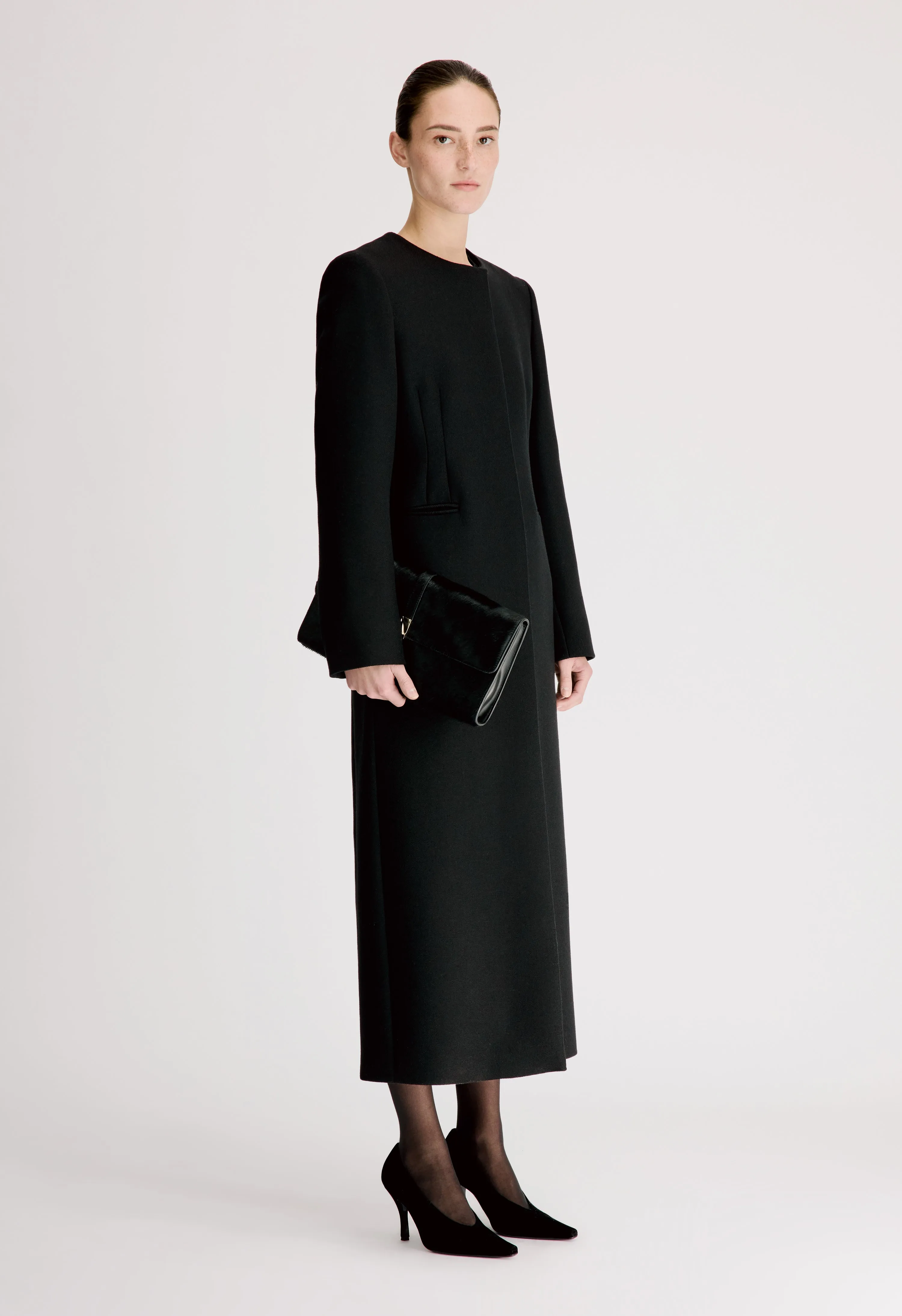 ARITA Long wool twill coat sold by Loulou De Saison product image thumbnail 3
