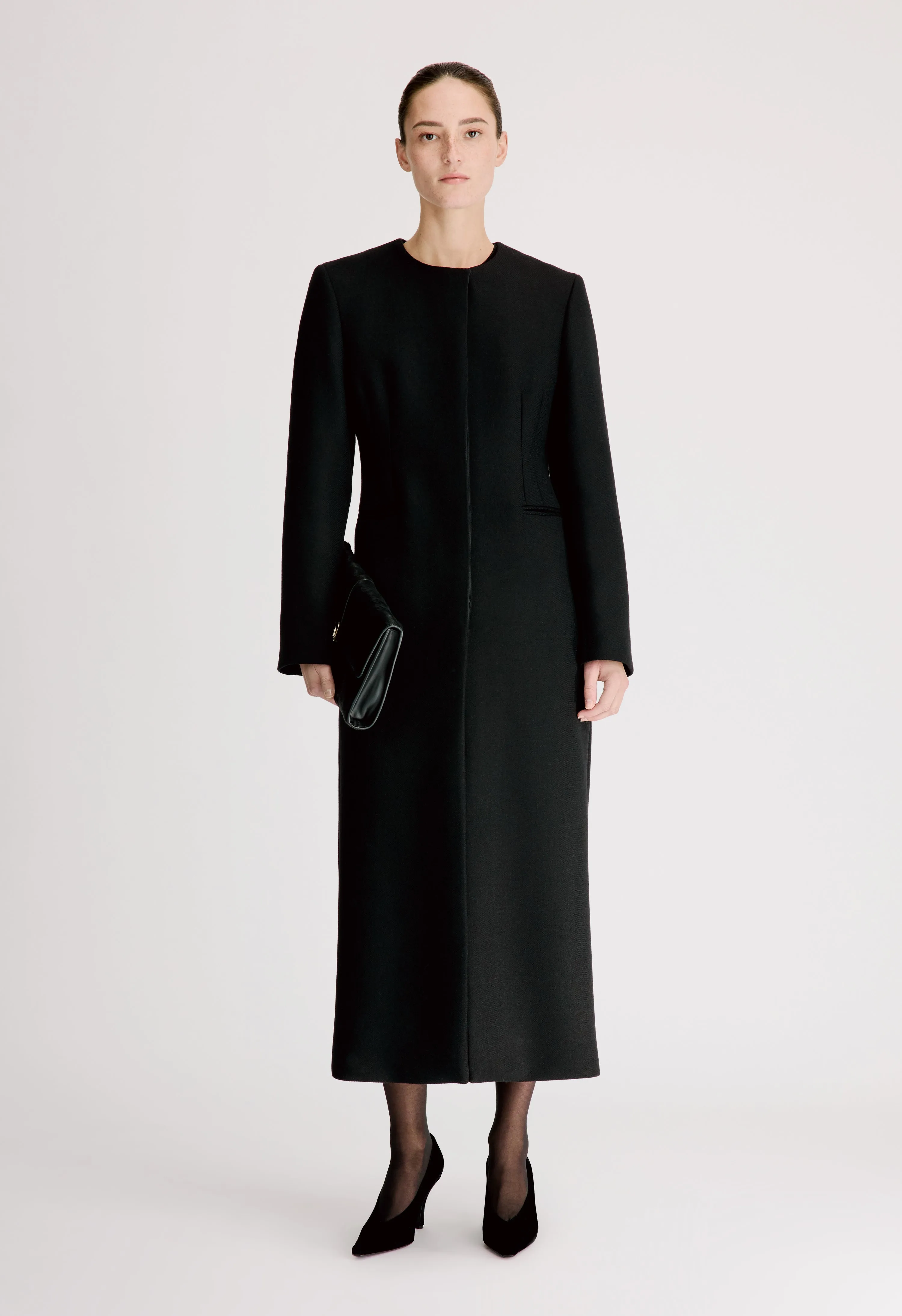 ARITA Long wool twill coat sold by Loulou De Saison
