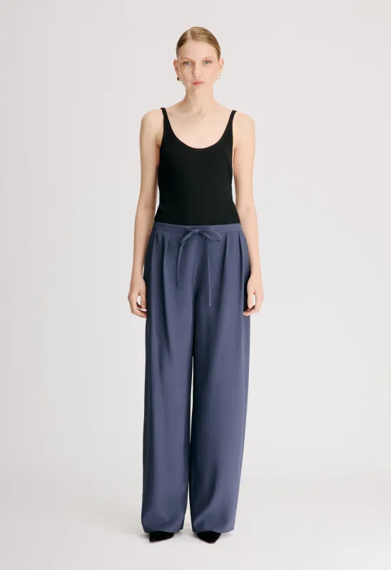 ELLON Straight leg drawstring trousers made by Loulou De Saison