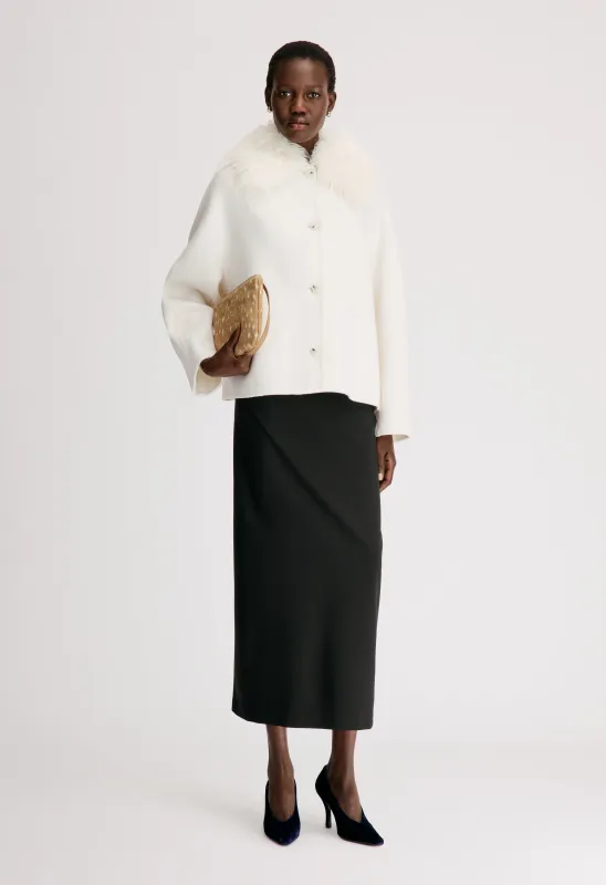 RAFE Detachable faux fur collar jacket made by Loulou De Saison