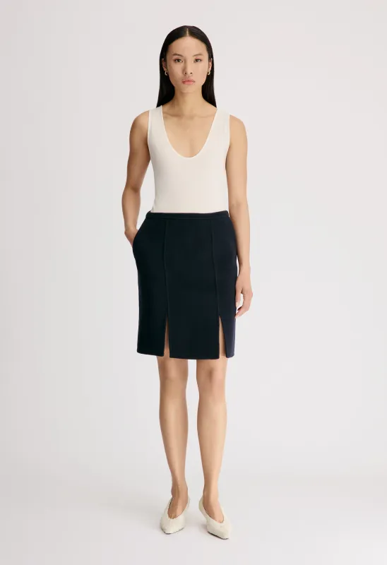 JUDY Wool cashmere drap skirt made by Loulou De Saison