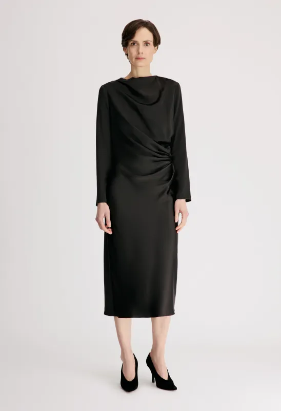 FABIO Draped satin dress made by Loulou De Saison