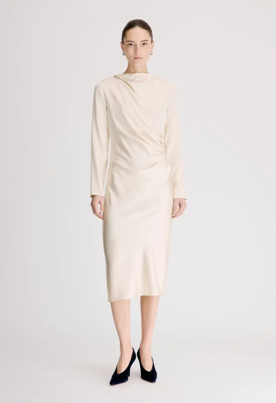 FABIO Draped satin dress made by Loulou De Saison