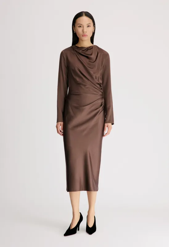 FABIO Draped satin dress made by Loulou De Saison