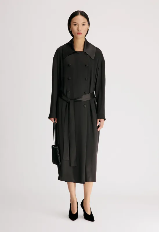 ERIKA Satin coat dress made by Loulou De Saison