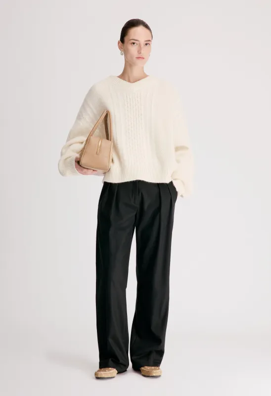 LUCIO Brushed wool cashmere sweater made by Loulou De Saison
