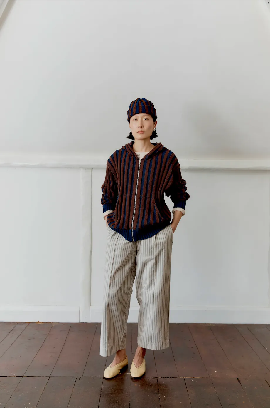 JAPANESE COTTON LINEN LUNA TROUSER sold by Cawley