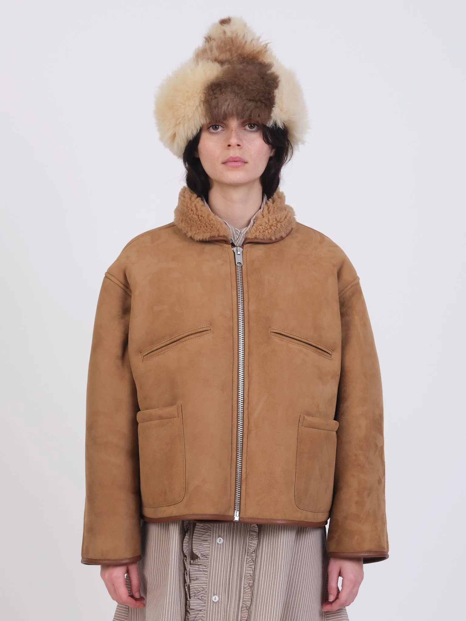 SUEDE BACK CURLY HAIR FLYING JACKET sold by Cawley product image thumbnail 4